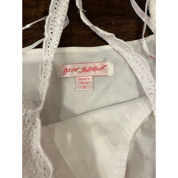 Vintage Betsey Johnson Dress Tiered Eyelet White Ruffles size 8 Cottagecore Boho - Picture 8 of 11